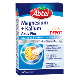 Abtei Magnesium + Kalium Aktiv Plus Tabletten - AUFGELASSEN
