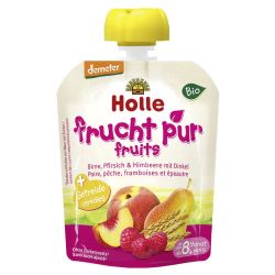 Holle Pouchy Birne, Pfirsich & Himbeere mit Dinkel - AUFGELASSEN