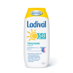 Ladival Trockene Haut Sonnenmilch LSF50 -aufgelassen